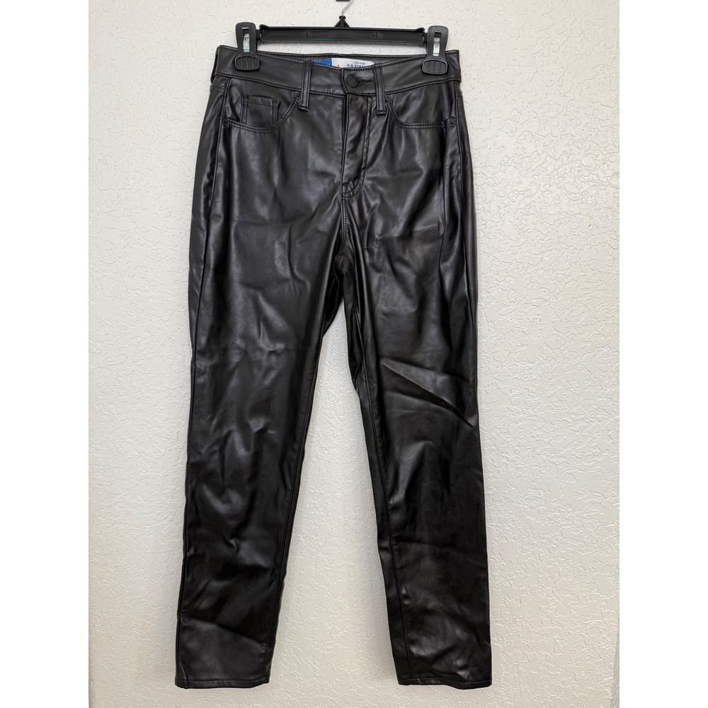 Old Navy Faux Leather Pants‎ High Rise OG Straight Black Women's Size 0